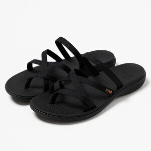 Teva Women's Black Strappy Slide Sandals